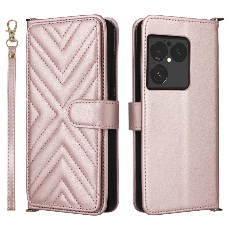 

For Sony Xperia 1 VIII Multifunctional 6-Card Slots Leather Phone Case with Wrist Strap(Pink)