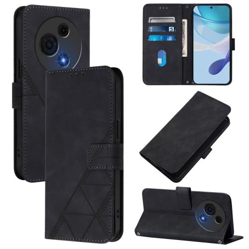 

For TCL 60 NxtPaper Crossbody 3D Embossed Flip Leather Phone Case(Black)