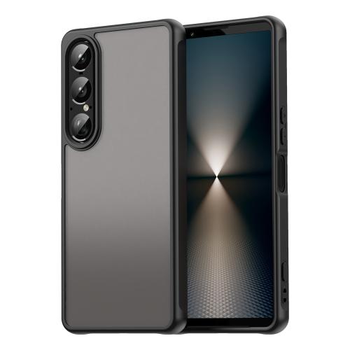 

For Sony Xperia 1 VII Fan Dun Series TPU Hybrid PC Frosted Phone Case(Black)