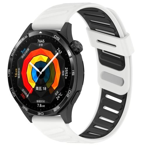 

22mm Slanted Hole Two Color Silicone Watch Band(White Black)