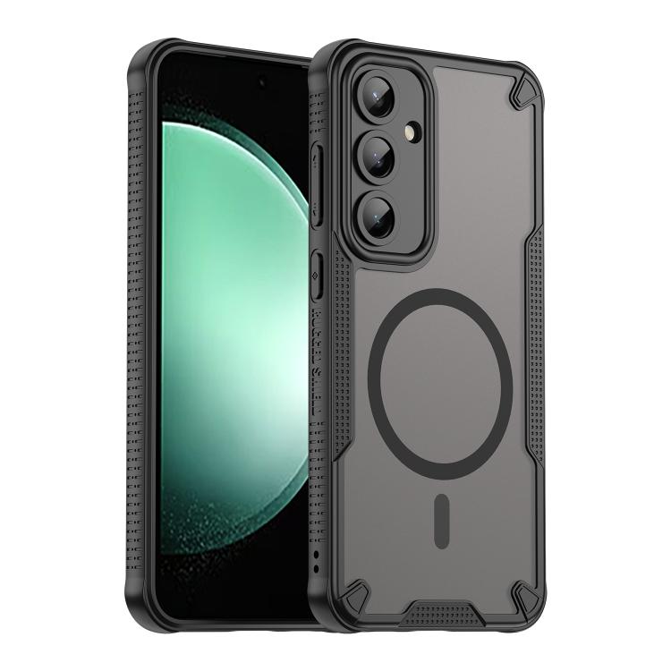 

For Samsung Galaxy S24 FE 5G Armor Glaze MagSafe Magnetic Phone Case(Black)