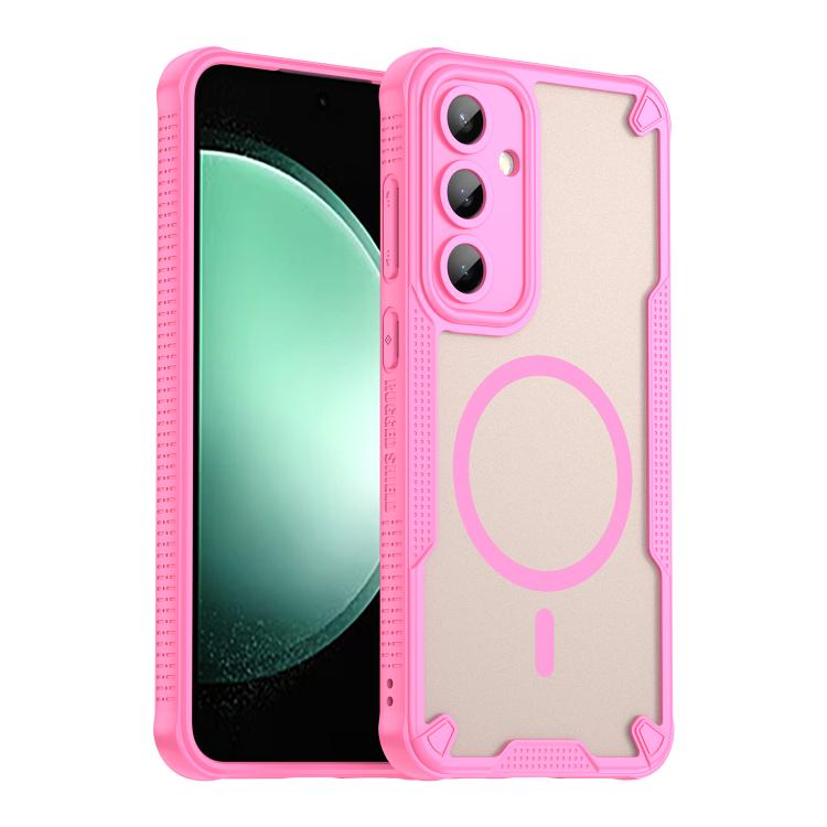 

For Samsung Galaxy S24 FE 5G Armor Glaze MagSafe Magnetic Phone Case(Pink)