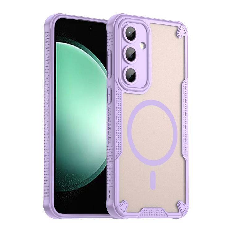 

For Samsung Galaxy S24 FE 5G Armor Glaze MagSafe Magnetic Phone Case(Purple)