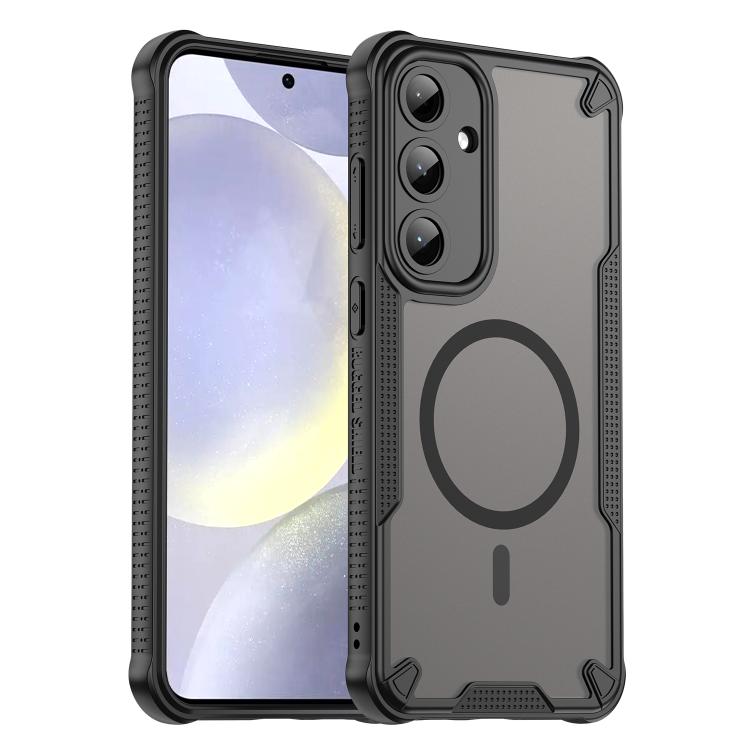 

For Samsung Galaxy S25+ 5G Armor Glaze MagSafe Magnetic Phone Case(Black)
