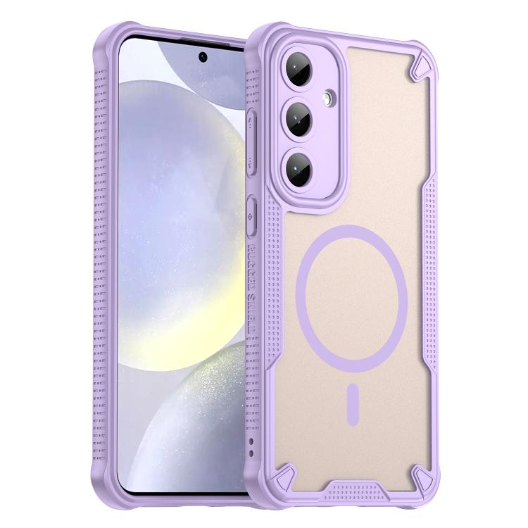 

For Samsung Galaxy S25+ 5G Armor Glaze MagSafe Magnetic Phone Case(Purple)