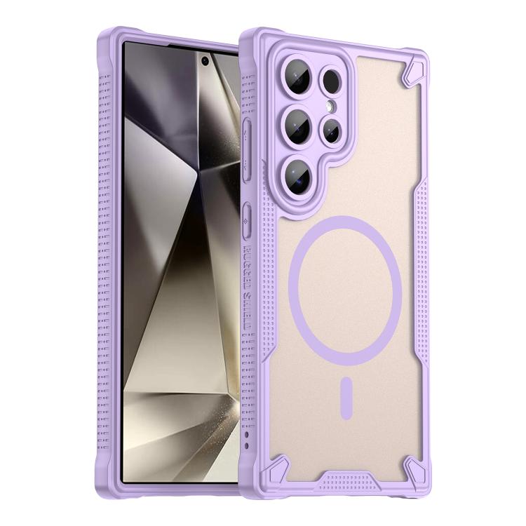 

For Samsung Galaxy S24 Ultra 5G Armor Glaze MagSafe Magnetic Phone Case(Purple)