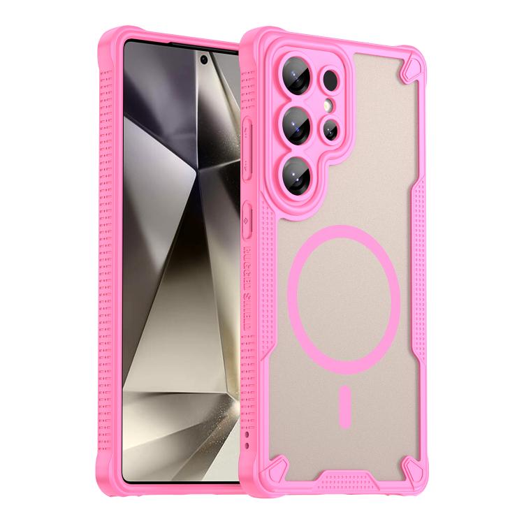 

For Samsung Galaxy S25 Ultra 5G Armor Glaze MagSafe Magnetic Phone Case(Pink)