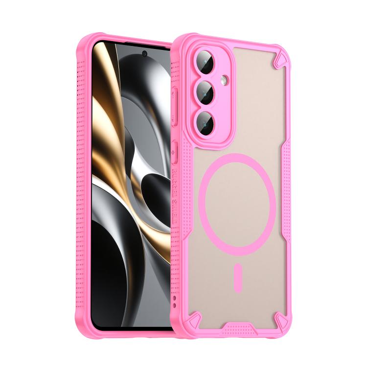 

For Samsung Galaxy S25 FE 5G Armor Glaze MagSafe Magnetic Phone Case(Pink)