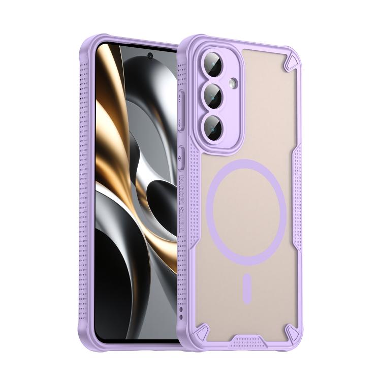 

For Samsung Galaxy S25 FE 5G Armor Glaze MagSafe Magnetic Phone Case(Purple)