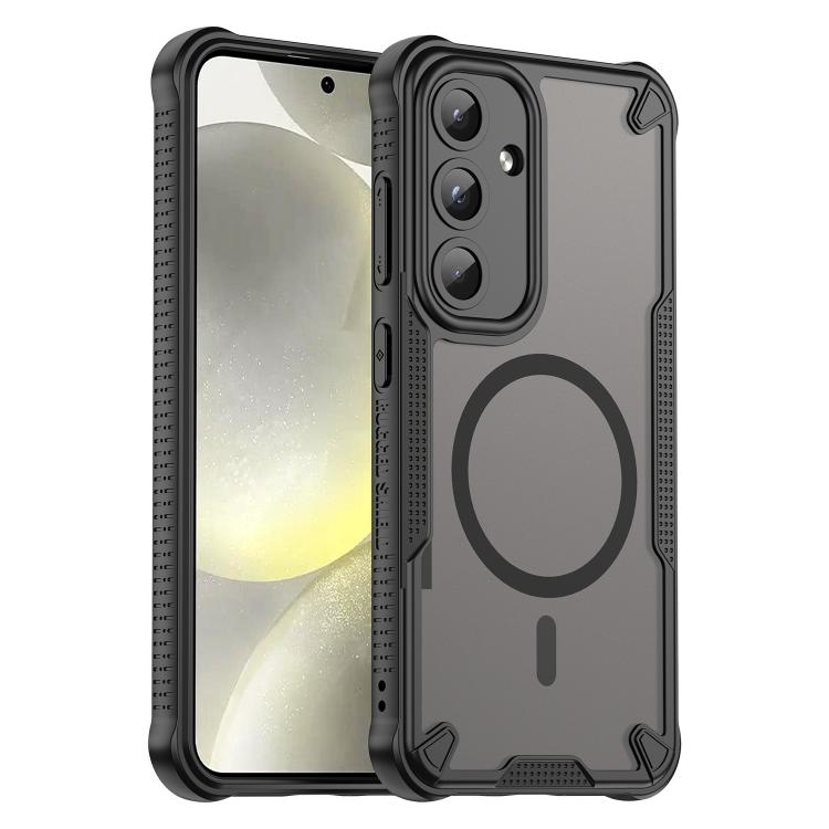 

For Samsung Galaxy S25 5G Armor Glaze MagSafe Magnetic Phone Case(Black)