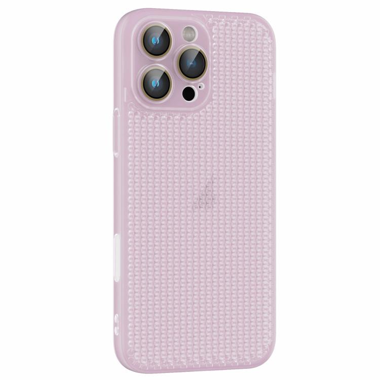 

For iPhone 16 Pro Ice Cream Dream Network Cooling PC Phone Case with Lens Film(Transparent Purple)