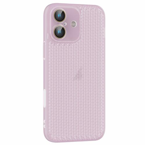 

For iPhone 16 Plus Ice Cream Dream Network Cooling PC Phone Case with Lens Film(Transparent Purple)