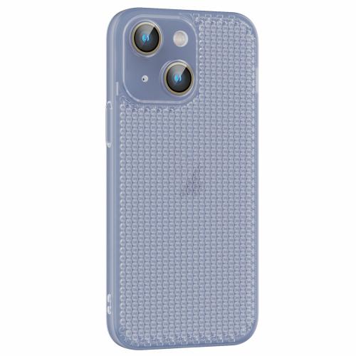

For iPhone 13 Ice Cream Dream Network Cooling PC Phone Case with Lens Film(Transparent Blue)