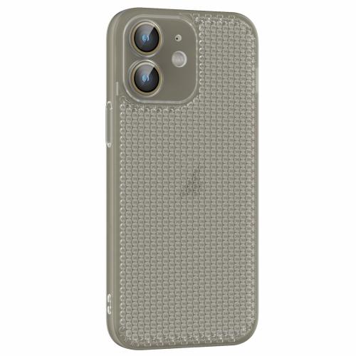 

For iPhone 12 Ice Cream Dream Network Cooling PC Phone Case with Lens Film(Transparent Black)