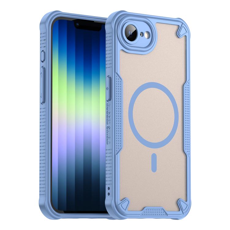 

For iPhone 16e Armor Glaze MagSafe Magnetic Phone Case(Blue)