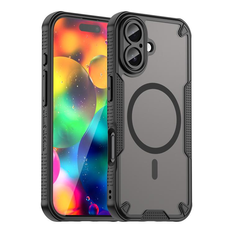 For iPhone 18 Armor Glaze MagSafe Magnetic Phone Case(Black)