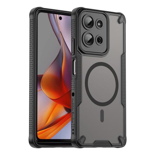 

For Motorola Moto G75 5G Armor Glaze MagSafe Magnetic Phone Case(Black)