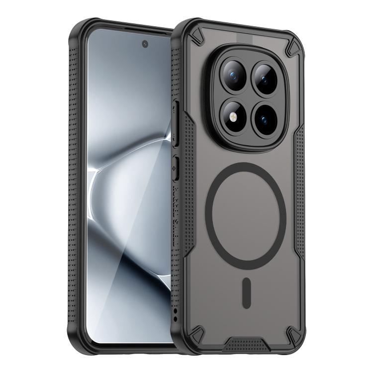

For Redmi Note 15 Pro+ 5G 163.3mm / Poco M8 Pro Armor Glaze MagSafe Magnetic Phone Case(Black)