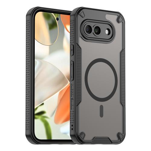 

For Google Pixel 9a Armor Glaze MagSafe Magnetic Phone Case(Black)