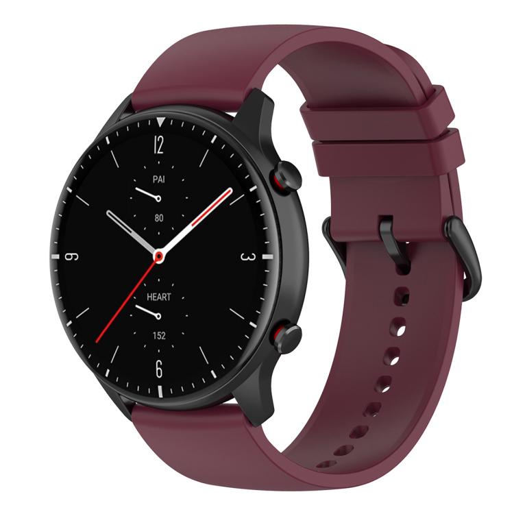 

22mm Round Tail Silicone Watch Band(Wine Red)
