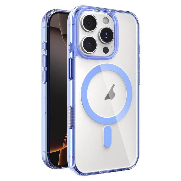 

For iPhone 16 Pro AI Photo Button PC Hybrid TPU MagSafe Phone Case(Dark Blue)
