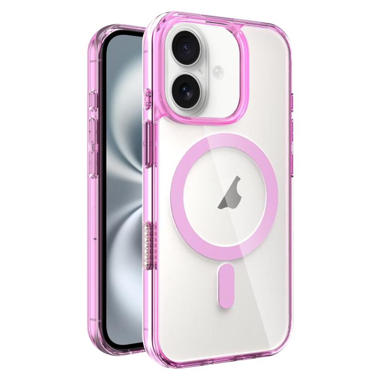 

For iPhone 16 Plus AI Photo Button PC Hybrid TPU MagSafe Phone Case(Rose Red)