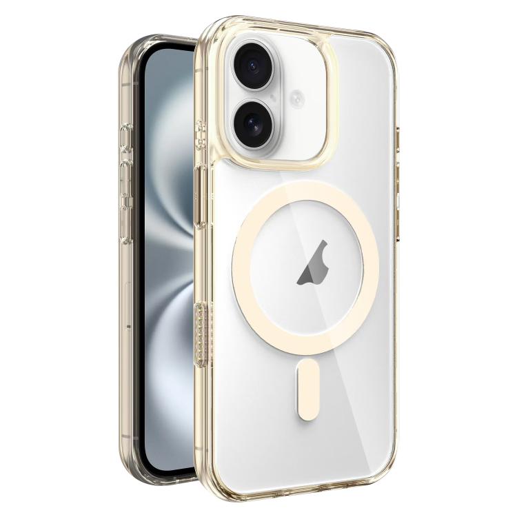 

For iPhone 16 Plus AI Photo Button PC Hybrid TPU MagSafe Phone Case(Desert Gold)