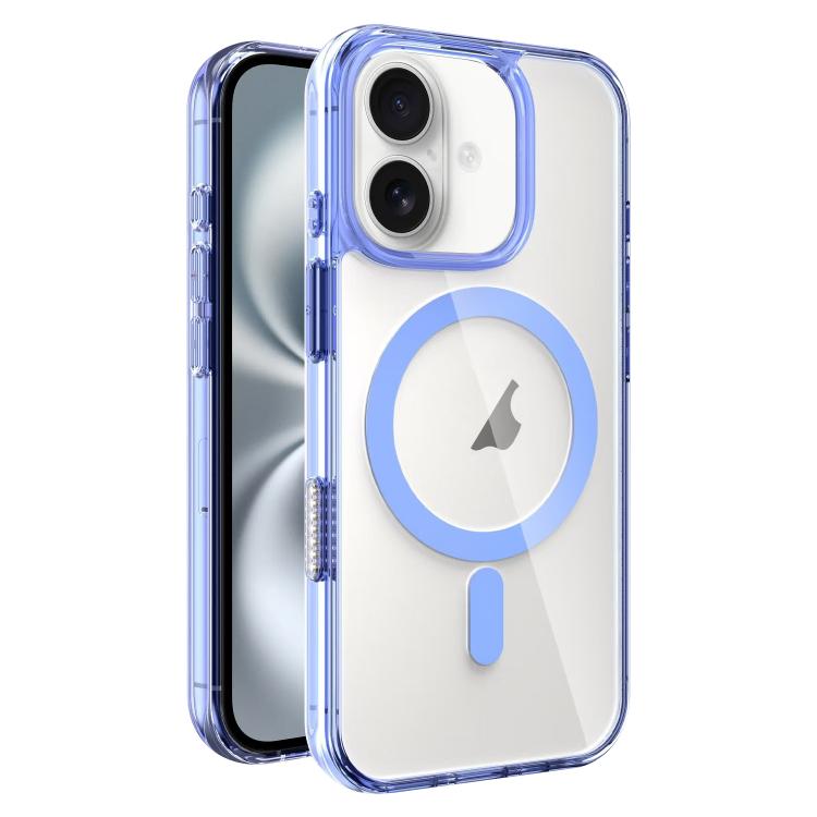 

For iPhone 16 AI Photo Button PC Hybrid TPU MagSafe Phone Case(Dark Blue)
