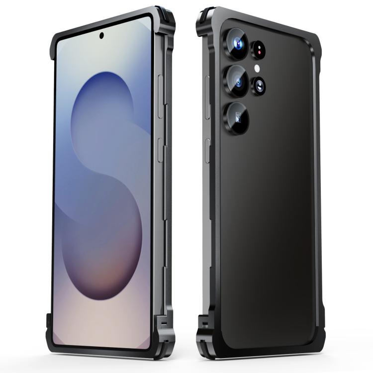 

For Samsung Galaxy S25 Ultra 5G Metal Frame Buckle Cooling Phone Case(Black)