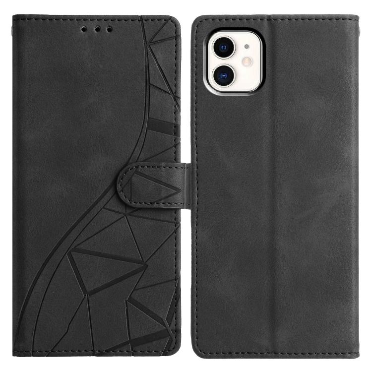 

For iPhone 11 Triangles Embossed Leather Phone Case(Black)