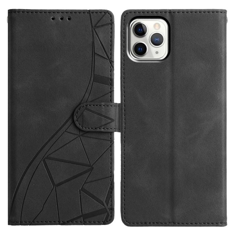 

For iPhone 11 Pro Triangles Embossed Leather Phone Case(Black)