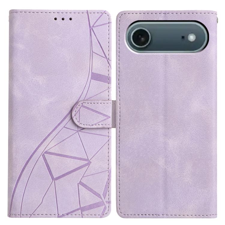 

For iPhone 17 Air Triangles Embossed Leather Phone Case(Purple)
