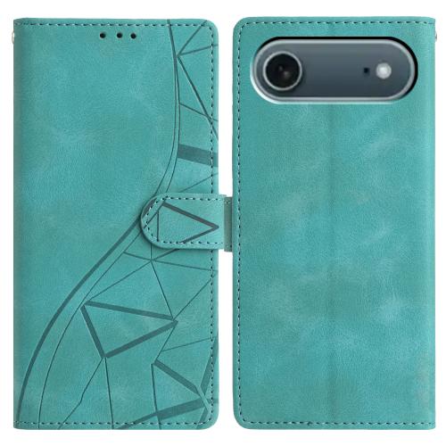 

For iPhone 17 Air Triangles Embossed Leather Phone Case(Green)