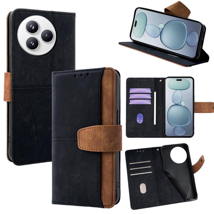 

For Xiaomi Civi 5 Pro Color Stitching Skin Feel Leather RFID Blocking Phone Case(Black)