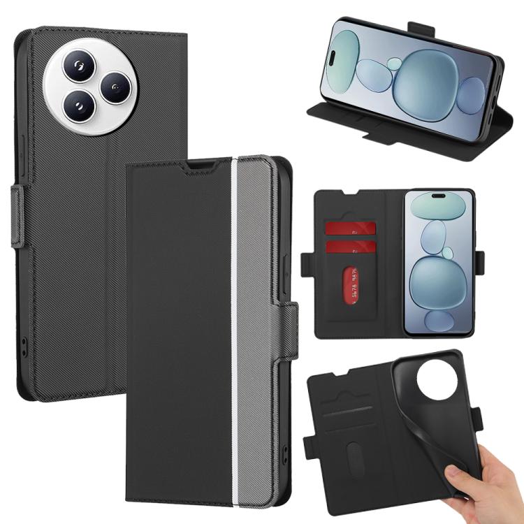 

For Xiaomi Civi 5 Pro 5G Twill Texture Side Button Leather Phone Case(Black)
