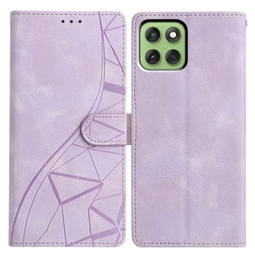 

For Motorola Edge 60 Triangles Embossed Leather Phone Case(Purple)