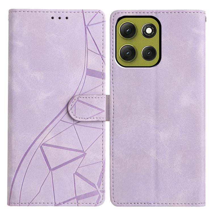 

For Motorola Moto G86 5G Triangles Embossed Leather Phone Case(Purple)
