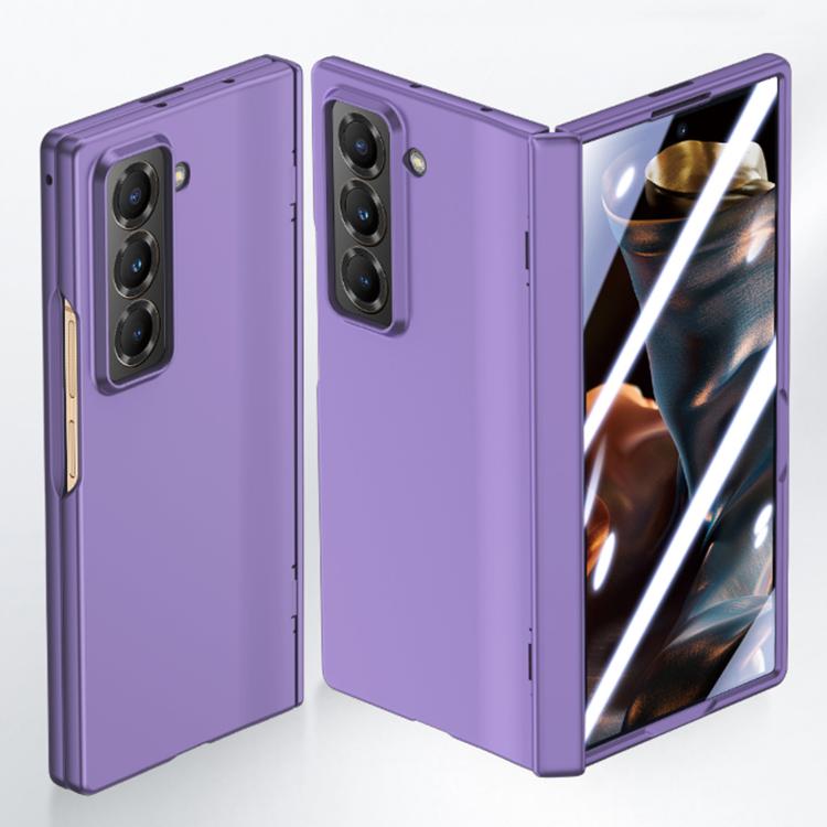 

For Samsung Galaxy Z Fold Special Integrated Spring Axis Skin Feel Phone Case(Purple)