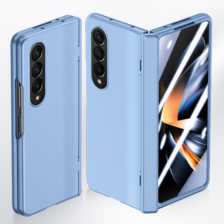 

For Samsung Galaxy Z Fold4 5G Integrated Spring Axis Skin Feel Phone Case(Blue)