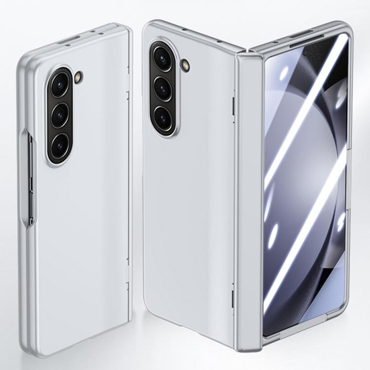 

For Samsung Galaxy Z Fold5 5G Integrated Spring Axis Skin Feel Phone Case(Silver)