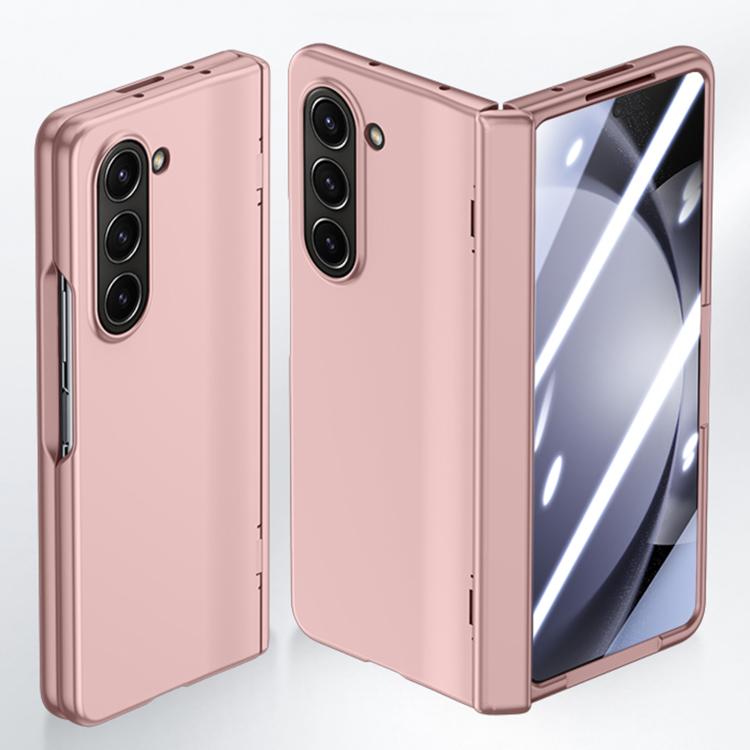 

For Samsung Galaxy Z Fold5 5G Integrated Spring Axis Skin Feel Phone Case(Rose Gold)