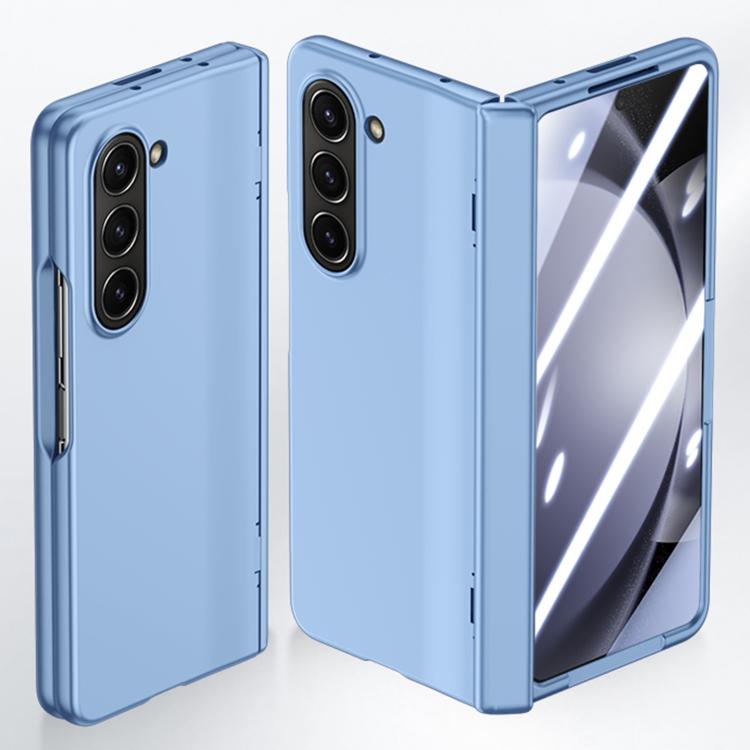 

For Samsung Galaxy Z Fold6 5G Integrated Spring Axis Skin Feel Phone Case(Blue)
