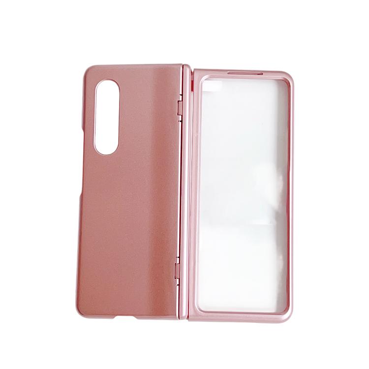 

For Samsung Galaxy Z Fold3 5G Integrated Spring Axis Skin Feel Phone Case(Rose Gold)