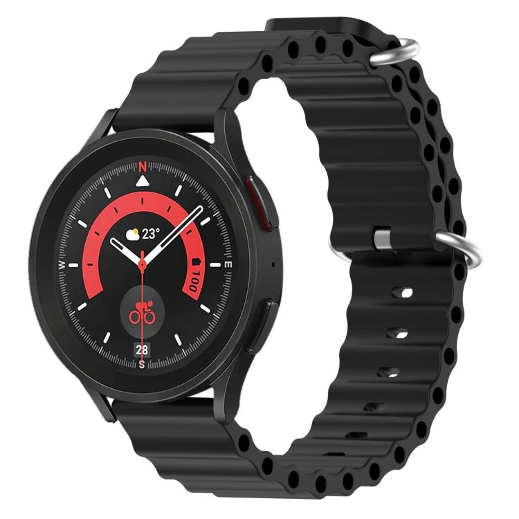 

22mm xDfind Ocean Style Silicone Solid Color Watch Band(Black)