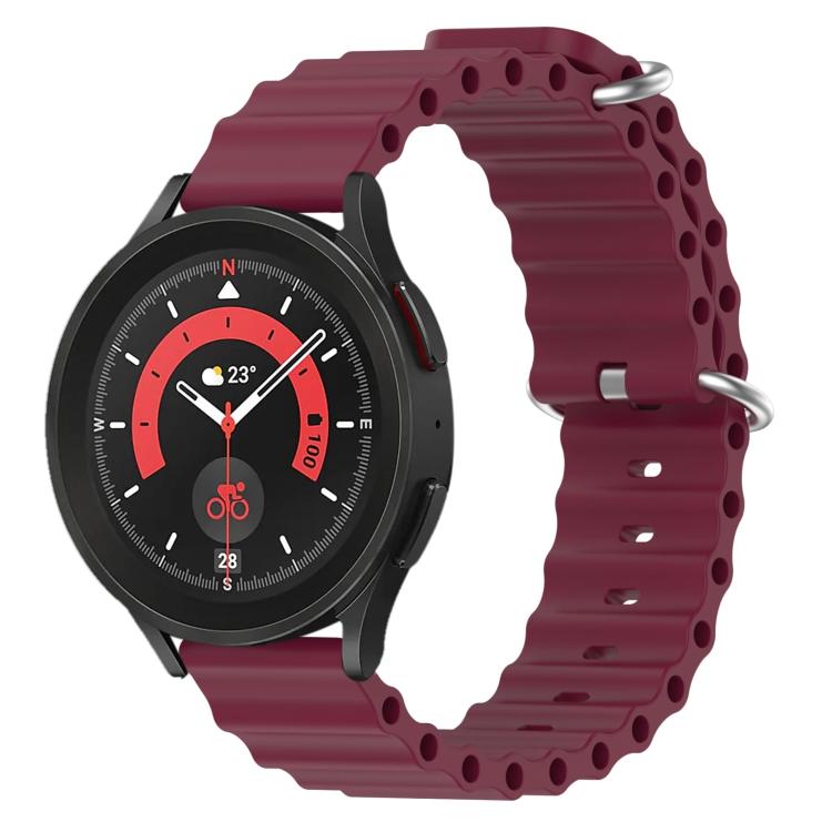 

22mm xDfind Ocean Style Silicone Solid Color Watch Band(Wine Red)