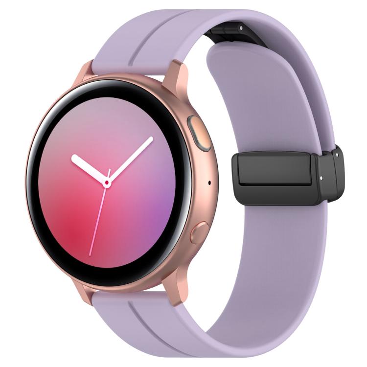 

22mm xDfind Flat Head Groove Folding Black Buckle Silicone Watch Band(Purple)