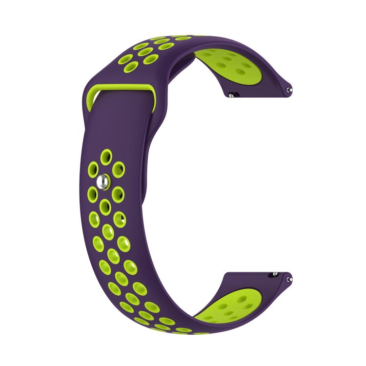 

22mm xDfind Two-color Silicone Watch Band(Purple Lime Green)