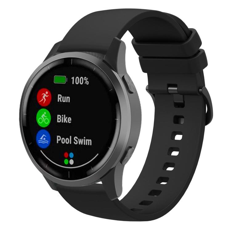 

20mm xDfind Flat Pure Color Silicone Watch Band(Black)