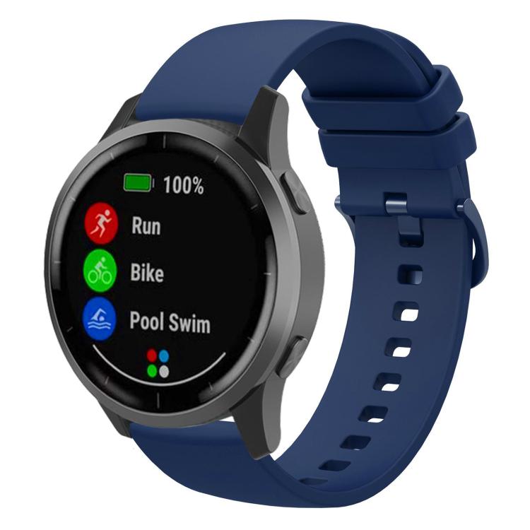 

22mm xDfind Flat Pure Color Silicone Watch Band(Midnight Blue)
