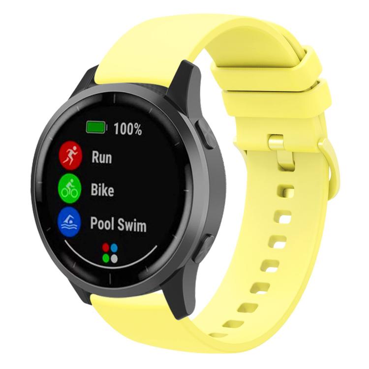 

22mm xDfind Flat Pure Color Silicone Watch Band(Light Yellow)